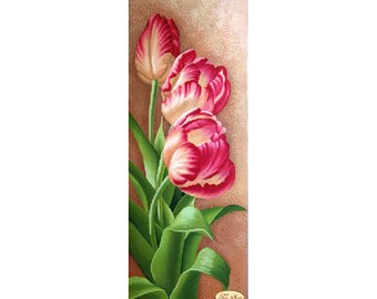 Full Bead Embroidery kit Flower Tulip Needlework Kit Flowers Beadwork Hand embroidery Kit Beading Embroidery of beads Modern Wall Home decor
