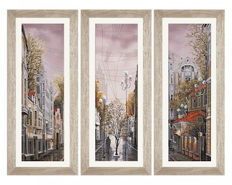 Kit de punto de cruz contado después de la lluvia Bordado modular Conjunto de 3 patrones Costura de paisaje Decoración de pared Paisaje Paisaje Nova Sloboda