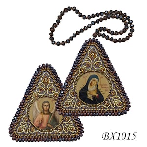 Orthodox icon Beads Embroidery kit Beaded Embroidery of beads Beads stitching Embroidery of beads Kit for embroidery of a bilateral icon