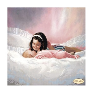 Bead Embroidery kit Cute child Beloved sister Tenderness Needlework Kit Beadwork Hand embroidery Beading pattern Embroidery bead DIY ТА-125