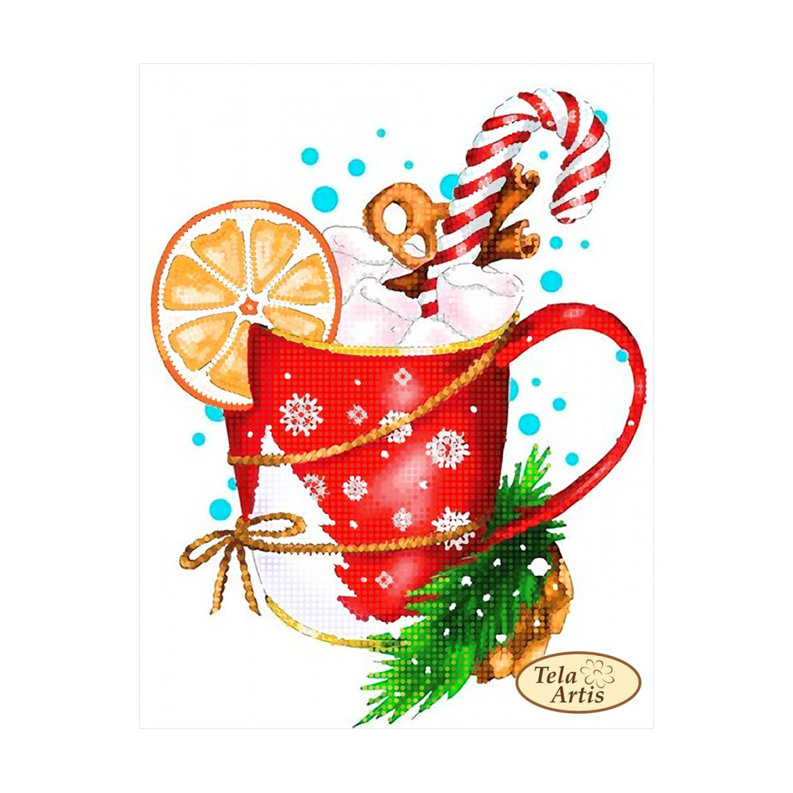 Bead Embroidery Kit Christmas Sweet Cocoa Needlework Kit Etsy