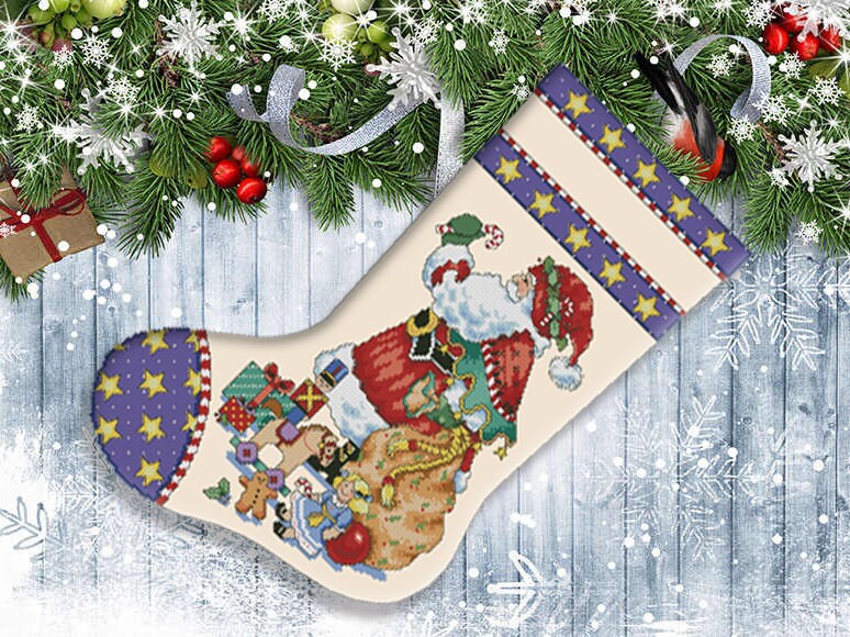 Believe Christmas Stocking Counted Cross Stitch Pattern Santa Etsy