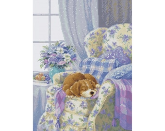 Luca-S Kreuzstich-Set Sweet Dreams BU5017 – Gezähltes Stick-Set Für Erwachsene Mit Stoff, Garn Und Nadeln