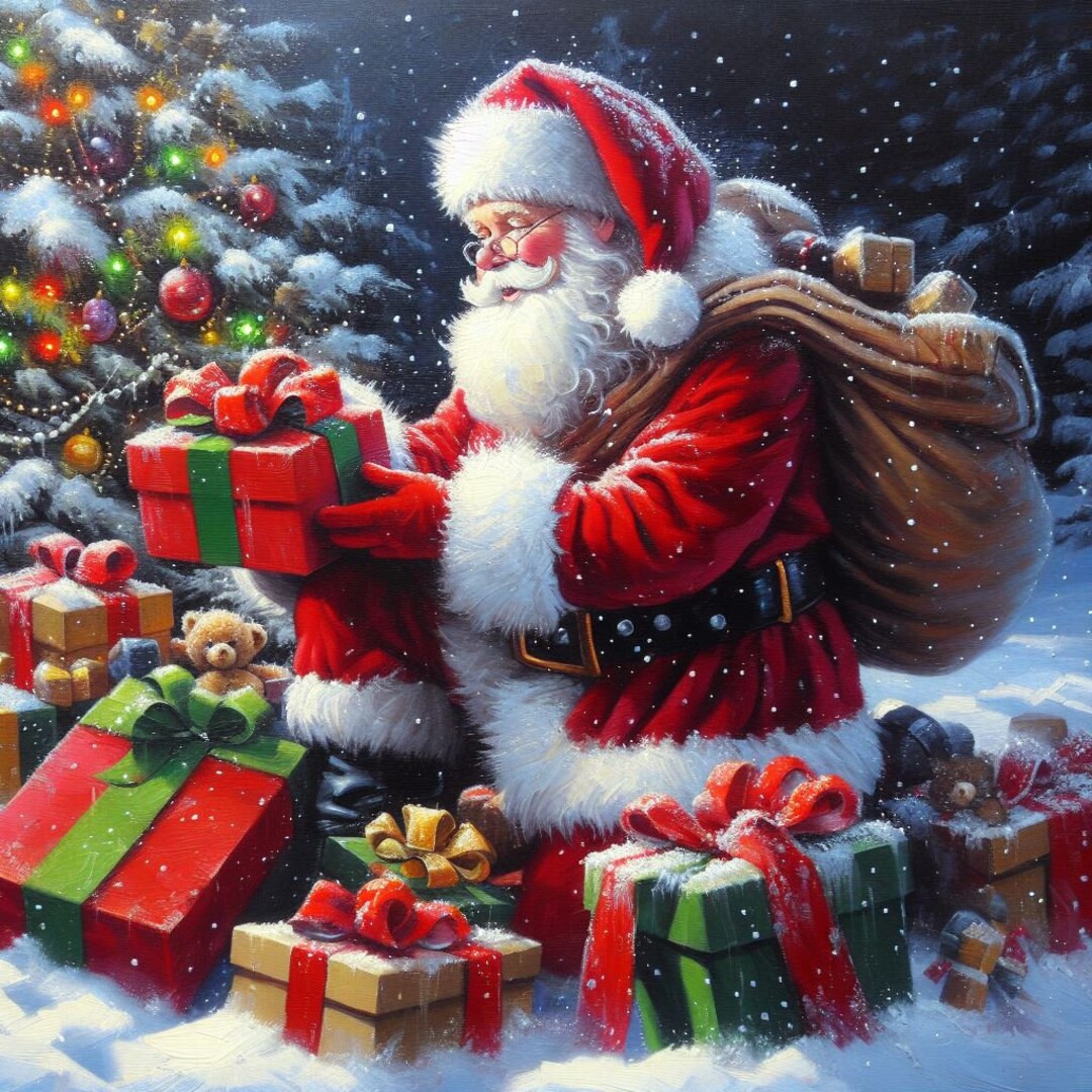 Santa With Gifts Christmas Cross Stitch Pattern Santa Claus's