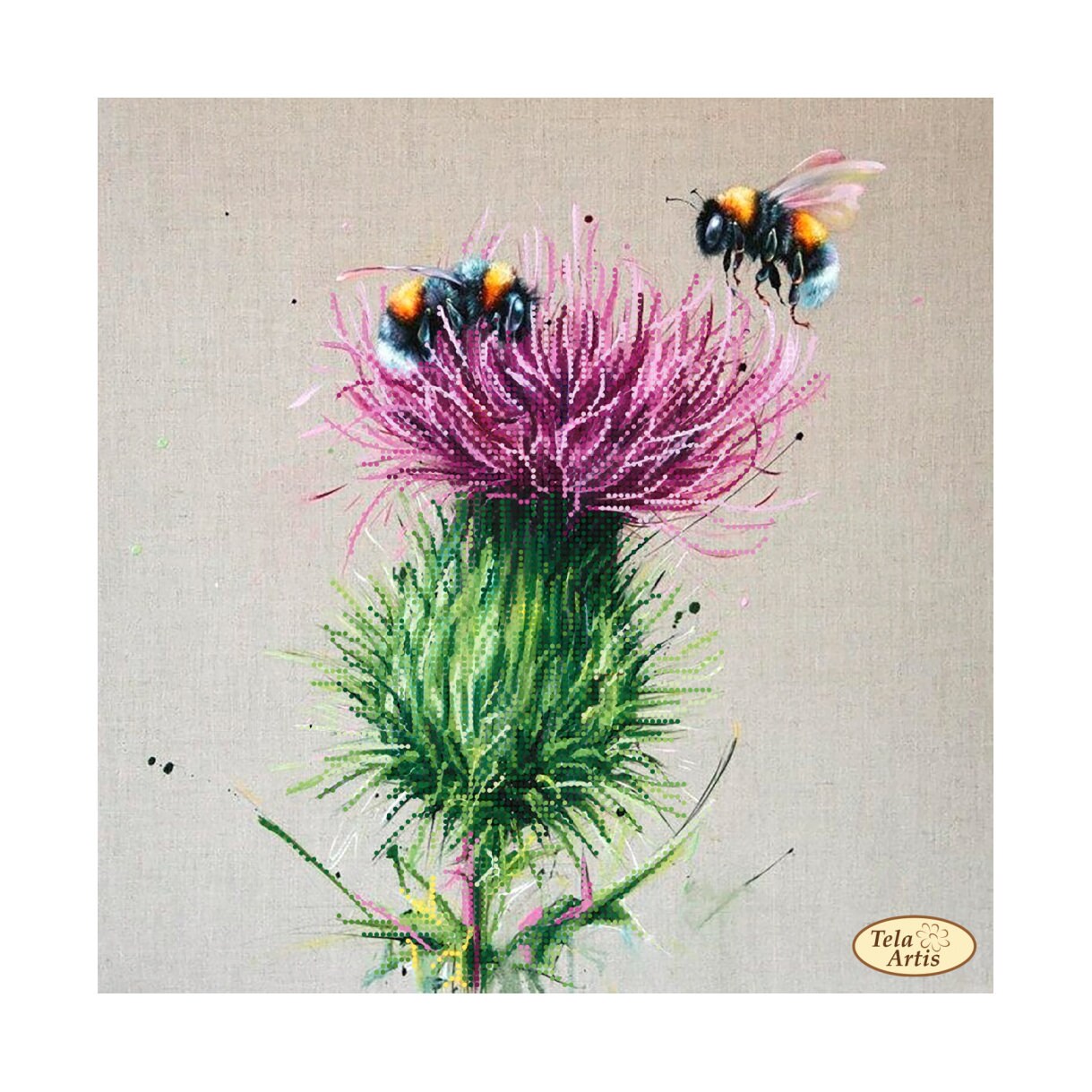Thistle Bees Bead Embroidery Kit 