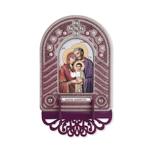 Holy family Orthodox icon Beads Embroidery kit Beadwork Beaded Embroidery of beads Beads stitching Embroidery beads stitching