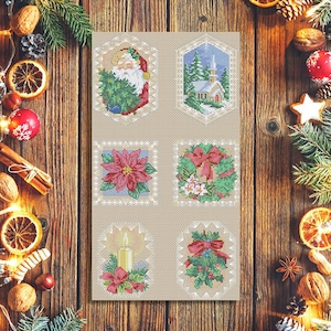 Christmas Cross Stitch Pattern Christmas Keepsake ornaments set Xmas Embroidery Tree Stitching Decor Embroidery Pattern Needlepoint Chart