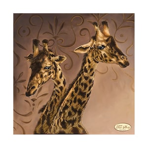 Bead Embroidery kit Giraffen Afrikanische Tiere DIY Handstickerei Perlenstickerei Perlenstickerei Perlenstickerei