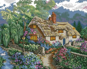 Kit Broderie Dimensions Bayshore Blossoms - Crewel Point De Cottage - Neuf B2
