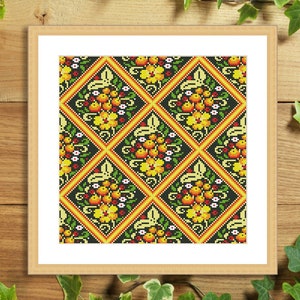Vintage Folk Ornament #05 Counted Cross stitch pattern Ukrainian cross stitch Geometric embroidery Pillow Tablecloth Needlepoint chart PDF