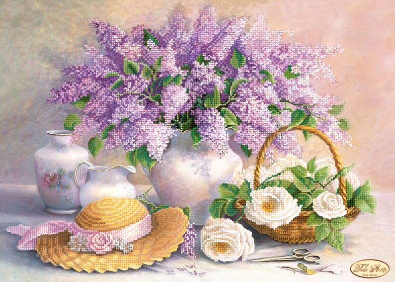 Bead Embroidery Kit Spring Still Life Needlework Kit Beadwork Hand ...