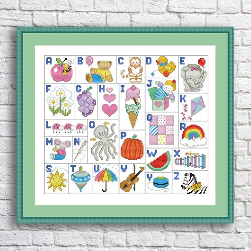 Cross Stitch Sampler ABC Alphabet Kids ABC Nursery - Etsy