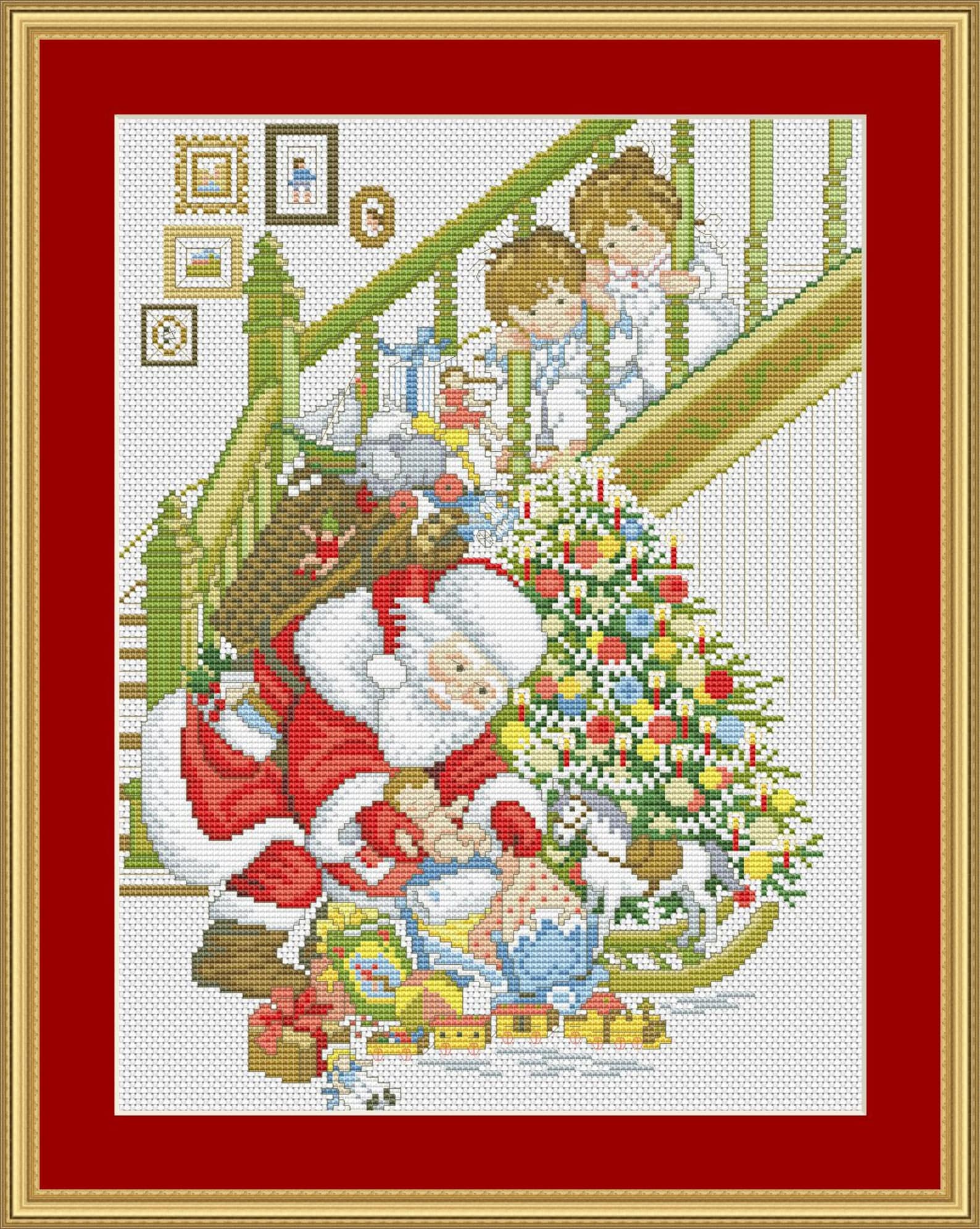 Santa's Gifts Counted Cross Stitch Pattern PDF Christmas - Etsy