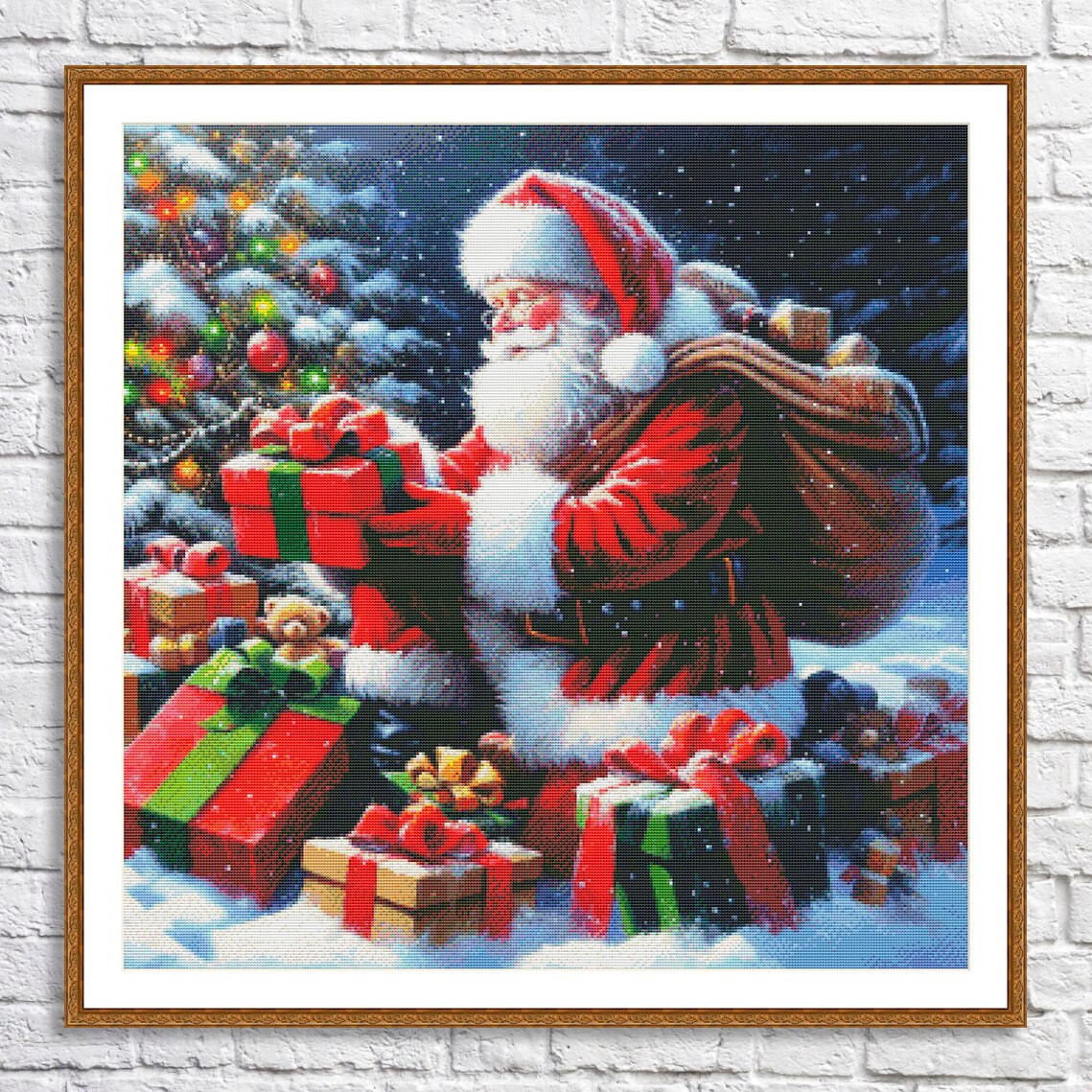 Santa With Gifts Christmas Cross Stitch Pattern Santa Claus's