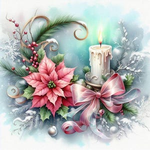 Buquê de Natal Poinsétia Padrão de Ponto Cruz Bordado Moderno Decoração de Ponto Cruz Gráfico de Bordado de Natal Flores Vela de Véspera de Natal