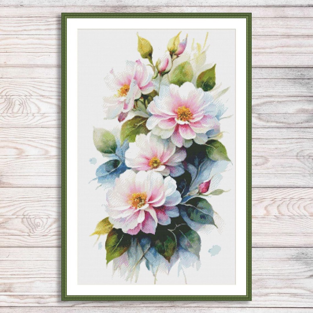 Spring Wildflowers Cross Stitch Pattern Garden Floral Pattern Modern ...