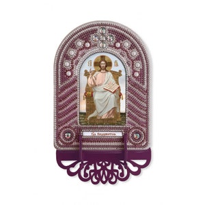 Lord Almighty Orthodox icon Beads Embroidery kit Beadwork Beaded Embroidery of beads Beads stitching Embroidery of beads Beads stitching