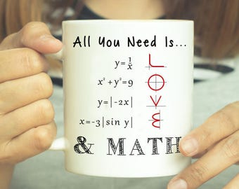 Math Coffee Mug - All You Need Is Love | Maths Mug, Math Teacher Gift, Mathematics Mug, Maths Coffee Mug, Funny Math Mugs