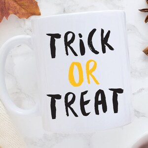 Holiday Mugs Trick or Treat Halloween Mug Coffee Mug Etsy Holiday Mugs Trick or Treat Halloween Mug Coffee Mug Etsy