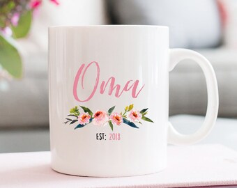 Oma Baby Reveal, Coffee Mug, Oma to Be Mug, Grandma To Be, Pregnancy Announcement, Grandparents, New Oma Mug, Coffee Mugs, Personalized Mug