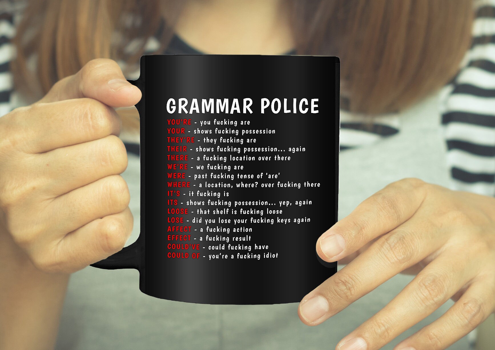 Funny Grammar Police Mug Great Gift Idea for the Grammar Etsy