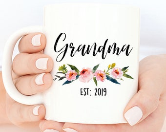 Baby Reveal Mug, Est 2019, Grandma Baby Reveal Mug, Baby Reveal Mug to Grandma, Grandma Pregnancy Reveal Mug, Grandma Pregnancy Announcement