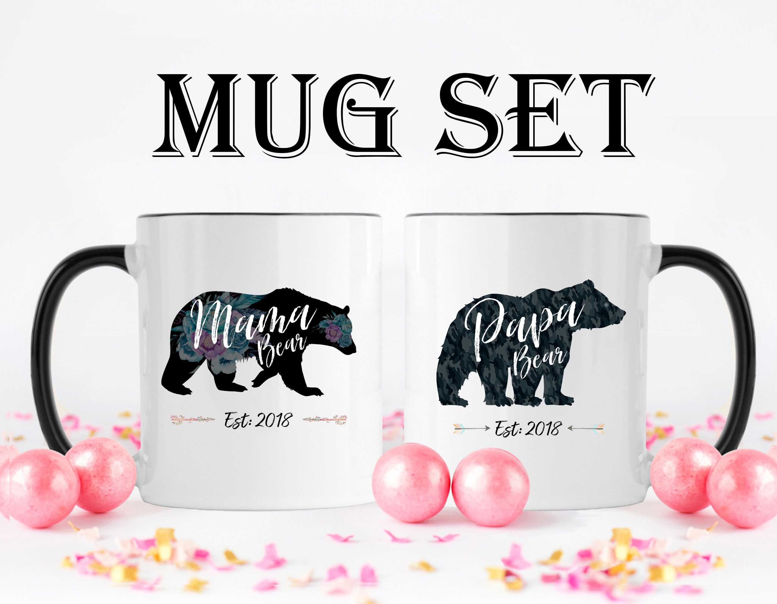 Papa Bear 2018 Mug Mama Bear 2018 Mug Set 11oz 15oz novelty