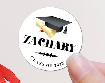 Graduation stickers 2023, Party Favor tags,  Graduation announcement stickers, Class of 2023 stickers • Graduation stickers with name.