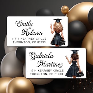 Return address labels for graduation announcement, Class of 2025 mailing labels, Graduation address labels for invitations.