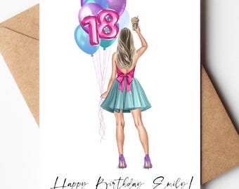 Birthday card for any age: Personalized card for Birthday Girl, keepsake.