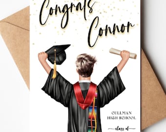 Personalized Graduation Card 2026: Congrats Class of 2026 keepsake for boys.