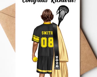 Personalized Lacrosse Graduation Card Class of 2026: Senior Night Gift