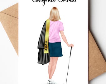 Golf Team Senior Night Card, Graduation Gift for Golf Player