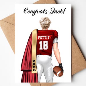 Football Graduation Card: Senior Night Gift Keepsake Class of 2027