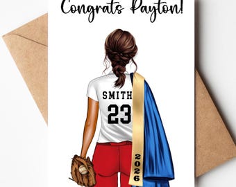 Softball Graduation Card 2026: Senior Pitcher Card