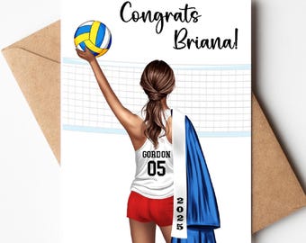 Personalized Senior Volleyball Card, Gift for Senior Night 2026
