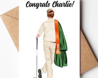 Golf Team Senior Night Card, Athlete Graduation Gift for Golfer