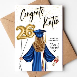 Personalized Graduation Card 2026: Class of 2026 gift, Includes Envelope