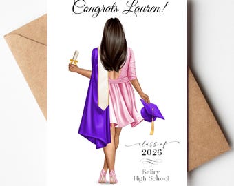 Custom Graduation Portrait Card 2026: Keepsake Gift for Curvy Girls