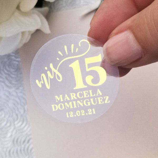 Quinceanera stickers • Quince años stickers • Quinceañero stickers for invitations and party favors • Thank you stickers for quince años •