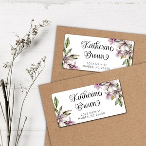 Magnolia return address labels • watercolor magnolias • envelope labels for return address labels • magnolia mailing labels • Magnolias •