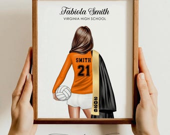 Personalized Volleyball Senior Print: Class of 2026, 8x10"