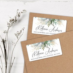Foliage address labels • Greenery mailing address labels • Wedding address labels • Gift for her • Botanical return address labels •