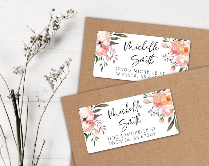 Floral Address Labels Return Address Labels Wedding Address - Etsy
