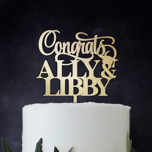 Personalized Graduation Cake Topper, Two Names, Congrats Grad
