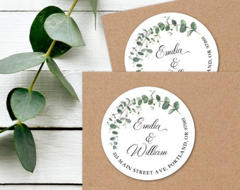 Eucalyptus address labels • Greenery return address labels • Eucalyptus mailing labels • Eucalyptus stickers • Set of 20 - 2 inches labels.