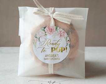 Floral Baby Shower Stickers: Blush Flower Thank You Labels