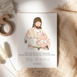 Jesus holding baby, Miscarriage grief print, Christ holding babies memorial gift, Baby loss sympathy gift, stillborn memorial gift.