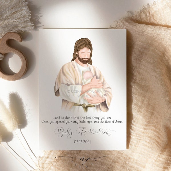 Jesus holding baby, Miscarriage grief print, Christ holding babies memorial gift, Baby loss sympathy gift, stillborn memorial gift.