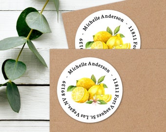 Watercolor Lemons Return Address Labels • Summer Envelope Seals